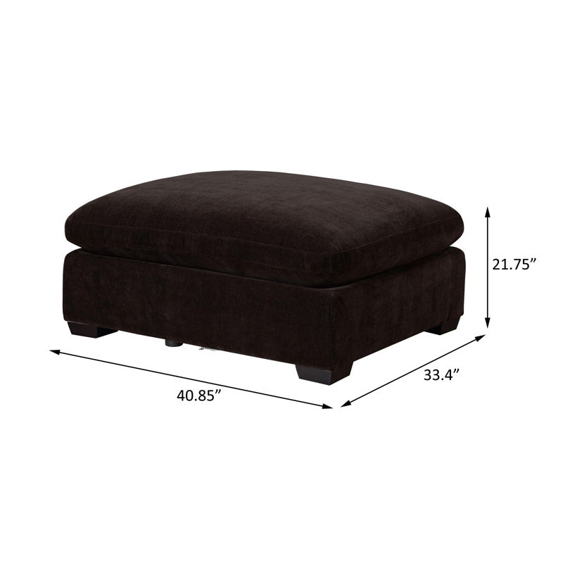 Repose-pieds rectangulaire rembourré, Chocolat