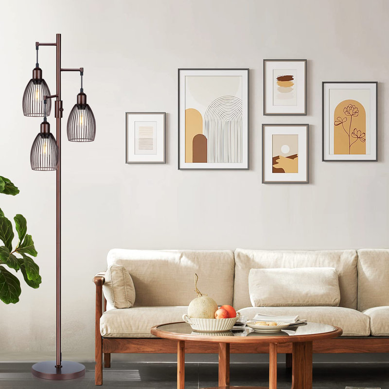 Ensemble de lampe sur pied Vipul Tree, Brun