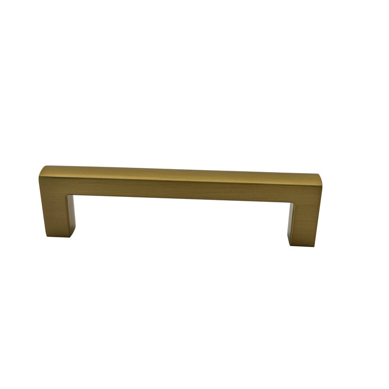 Square Pull - Aluminium, Satin Brass, 3 39/50"