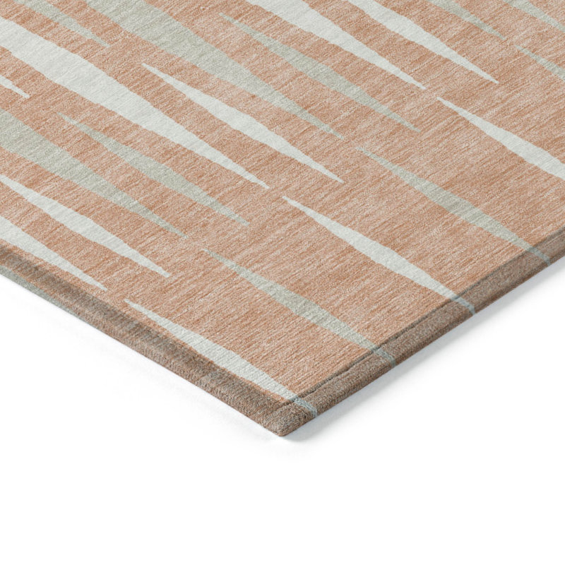 Tapis intérieur / extérieur lavable 10 pi x 14 pi gris saumon et ivoire