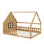 Lit double en bois pleine grandeur avec fenêtre décorative-467686496