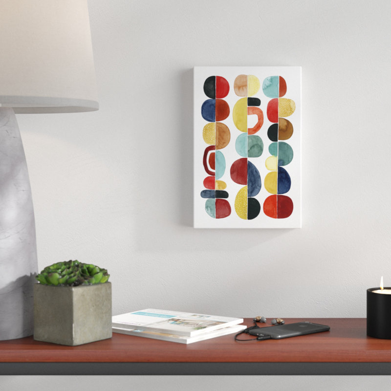 «Midcentury Sunrise II», peinture sur toile, H 12 po x l 8 po