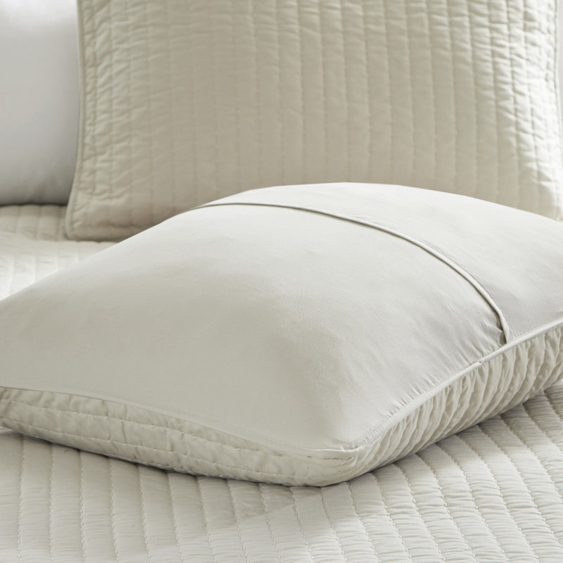 Courtepointe double / grand crème réversible avec rembourrage en coton, 3 pièces en microfibre et coton, pour une chambre à coucher reposante