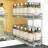 Pull Out Spice Rack Organizer For Inside Kitchen Cabinets,Slide Out Drawer,Chrome Sliding Spice Cabinet,2 Tier,(Chrome)