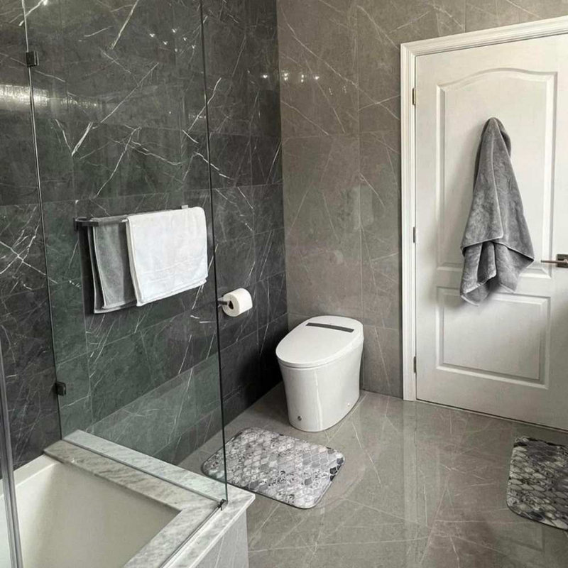 Penthouse 12" x 24" Porcelain Marble Look Wall & Floor Tile, Charming Amber