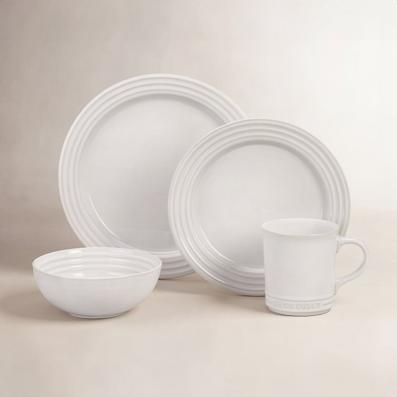 Le Creuset Stoneware Dinnerware Set - Service for 4, White