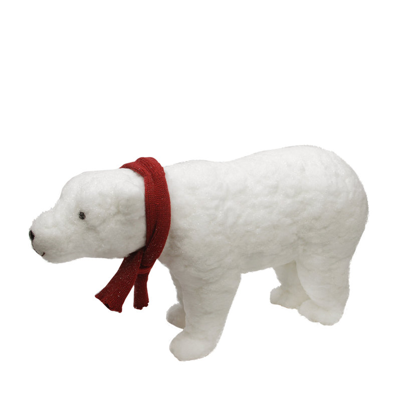 Décoration de Noël ourson polaire blanc 25 po