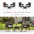 3 Piece Outdoor Wicker Conversation Set, 3 Piece Rattan Patio Bistro Set with Cushions & Glass Table-1477574576