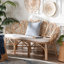 Banc d'appoint en rotin naturel avec coussin amovible Bali & Pari Eliava