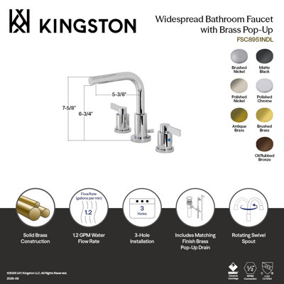 Robinet de salle de bain espacé Kingston