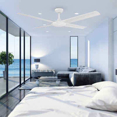 56 in. Burslem Indoor/Outdoor Ceiling Fan and Remote (4-Blade)