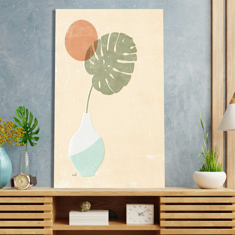Sun Palm I Mint - Peinture, L 18 po x H 30 po, Toile tendue