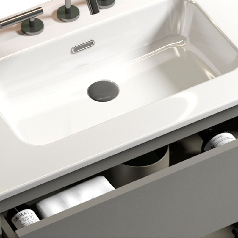 Meuble-lavabo moderne en mélamine gris