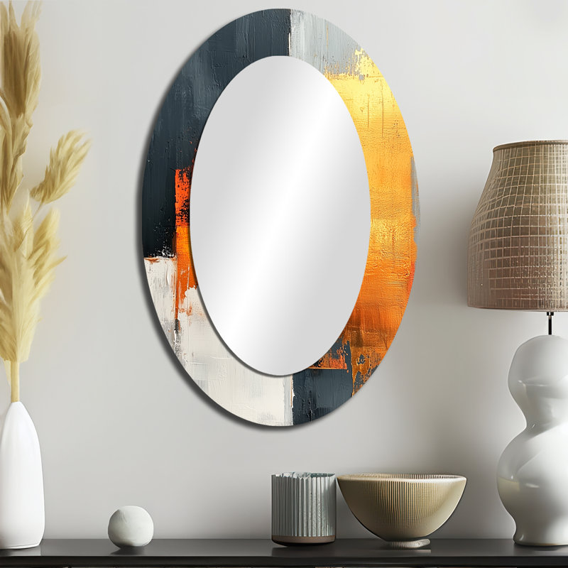 Miroir mural Balck and Orange Converge Dream II, 36 po x 24 po