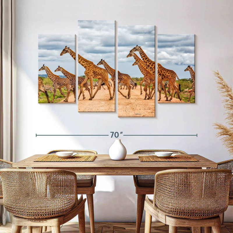 Brampt Giraffes Safari Animals, 42" H x 68" W