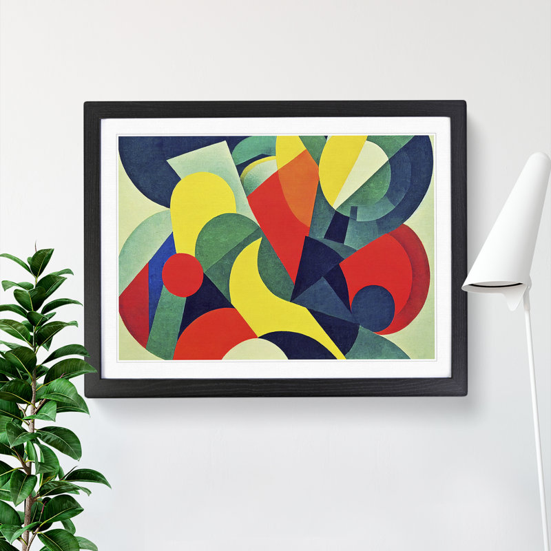 Exhilarating Modern Abstract - Single Picture Frame Print, Black, 46cm H x 64cm W x 2cm D