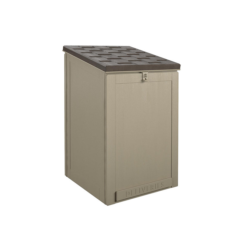 BoxGuard Large Lockable Package Delivery and Storage Box, 6.3 cubic feet, Tan