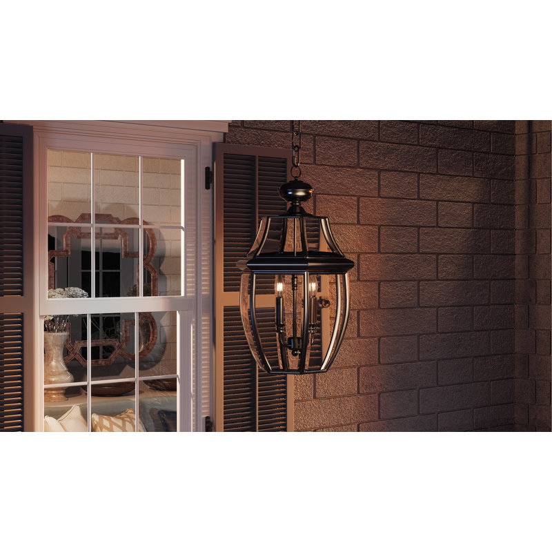 Lanterne suspendue d'extérieur 4 lumières Newbury, Bronze de Médicis