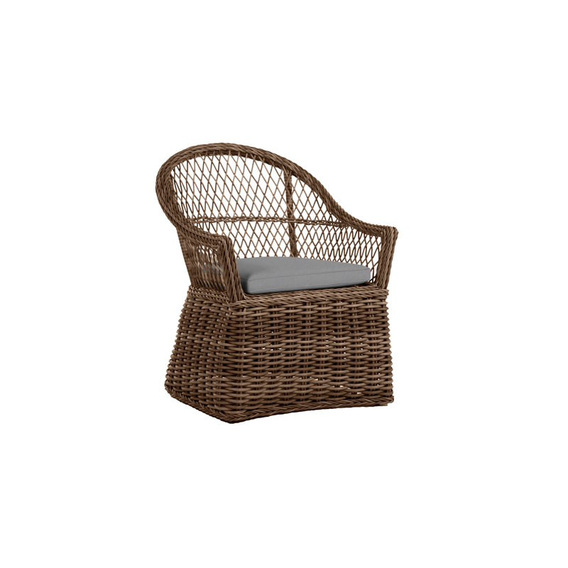 Fauteuil d'extérieur en résine tressée Soho N-Dura, Welt, Verona brume, Raphia