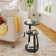 Vernestine Round End Table Side Table with 3-Tier Shelves