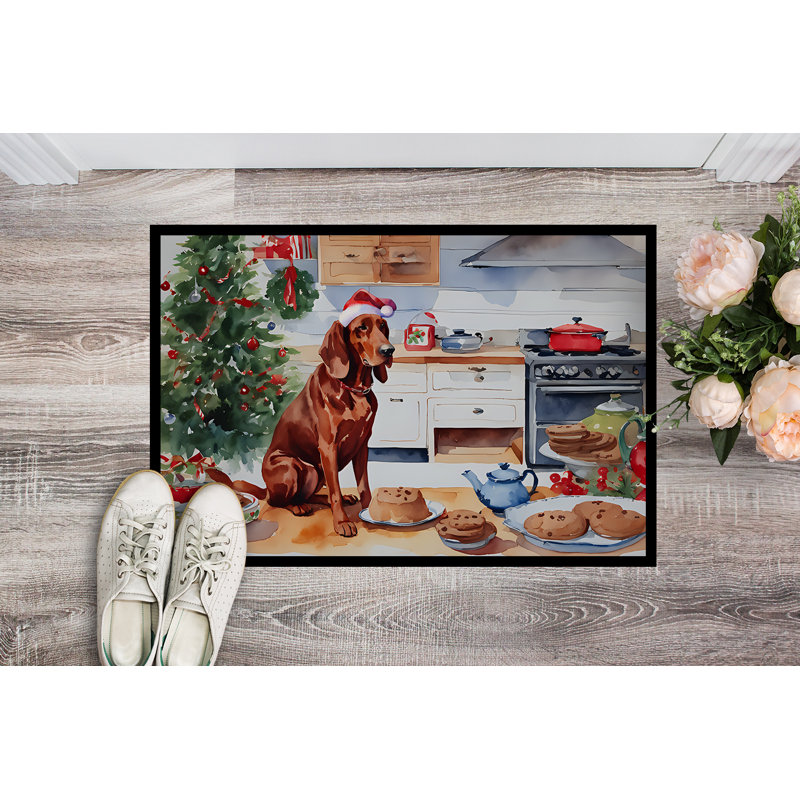 Paillasson Redbone Coonhound Christmas Cookies DAC3874, L 24 po x L 36 po