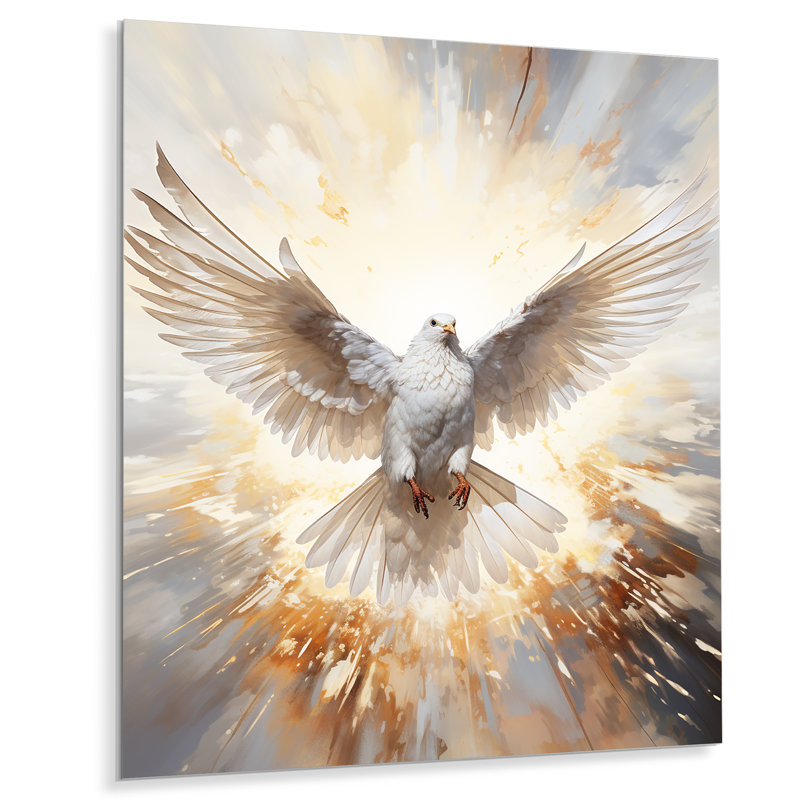 «Christianity Dove Descent From Paradise» - art mural mural en métal Christianity, H 40 po x l 30 po