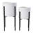 Modern Boho Embossed Metal Planters with Stands-515625139