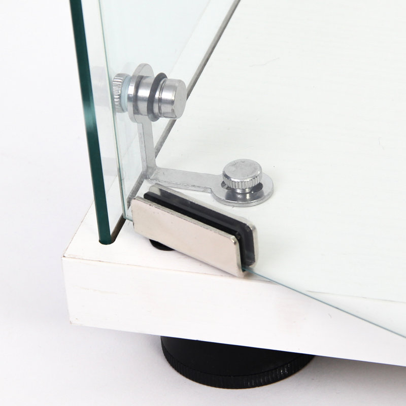 Vitrine blanche en verre sur pied avec 3 tablettes - Installation rapide pour le bureau, la chambre à coucher, le salon et le bureau