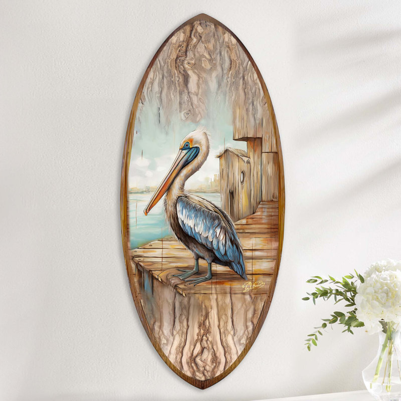 Décoration murale Pelican Surfboard Coastal, H 60 po x l 26 po x P 1 po