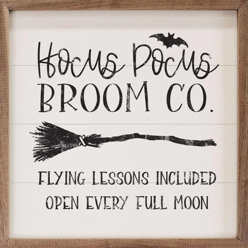 Hocus Pocus Broom Co - blanc, H 12 po x l 12 po