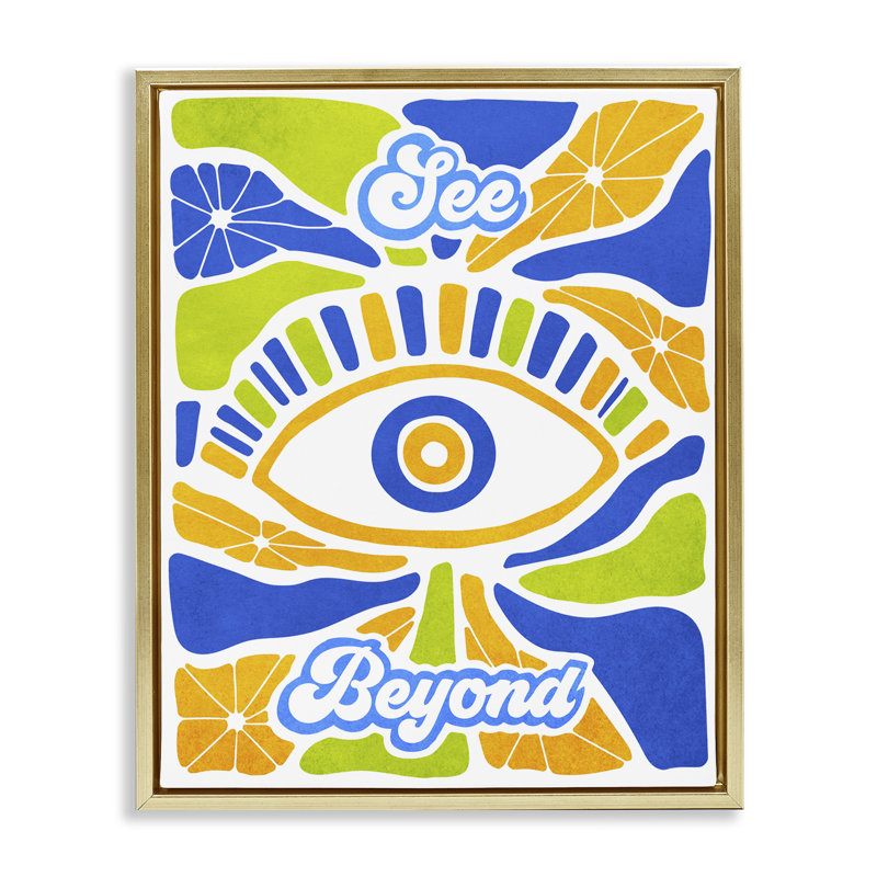 See Beyond Spiritual Eye, 21" H x 17" W, Metallic Gold Floater Frame