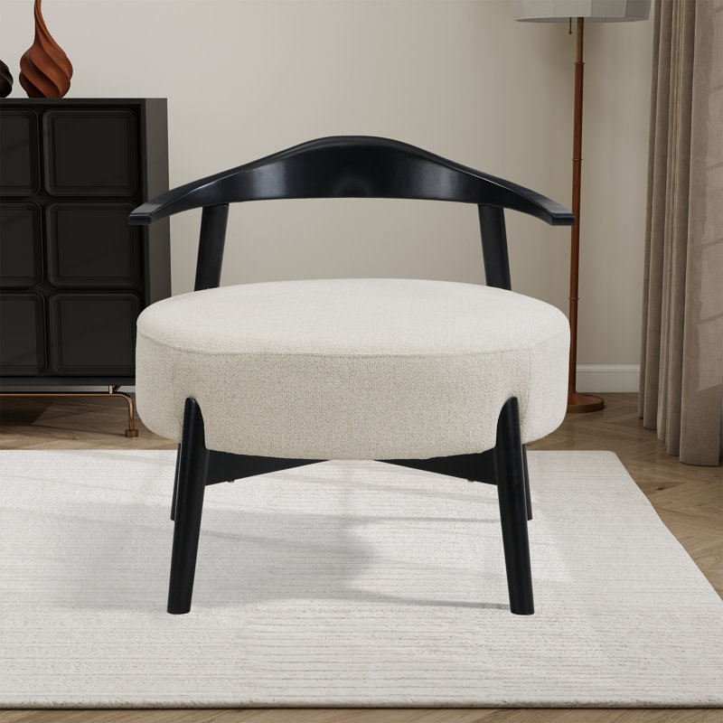 Fauteuil d'appoint rembourré sans accoudoirs l 27,48 po, Polyester beige