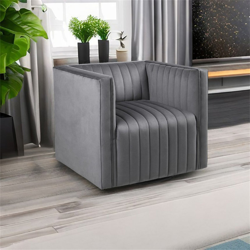 Fauteuil demi-tonneau pivotant de 32 po Alban