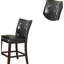 Chaises de salle à manger à hauteur de comptoir (2 pièces), similicuir noir, dossier, assise coussinée, structure en bois, chaise intérieure moderne de 2 personnes, design, bois de bouleau et structure