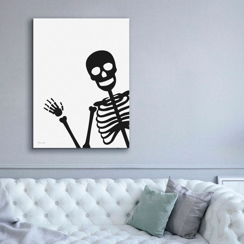 «Peek-a-boo Skeleton» par Susan Ball, estampe numérique sur toile, L 40 po x H 54 po