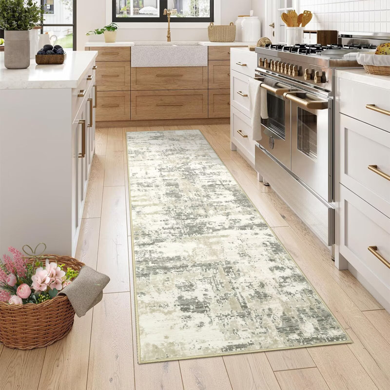 Washable Large Abstract Area Rug for Living Room Soft Indoor Carpet, Runner 2' x 6'