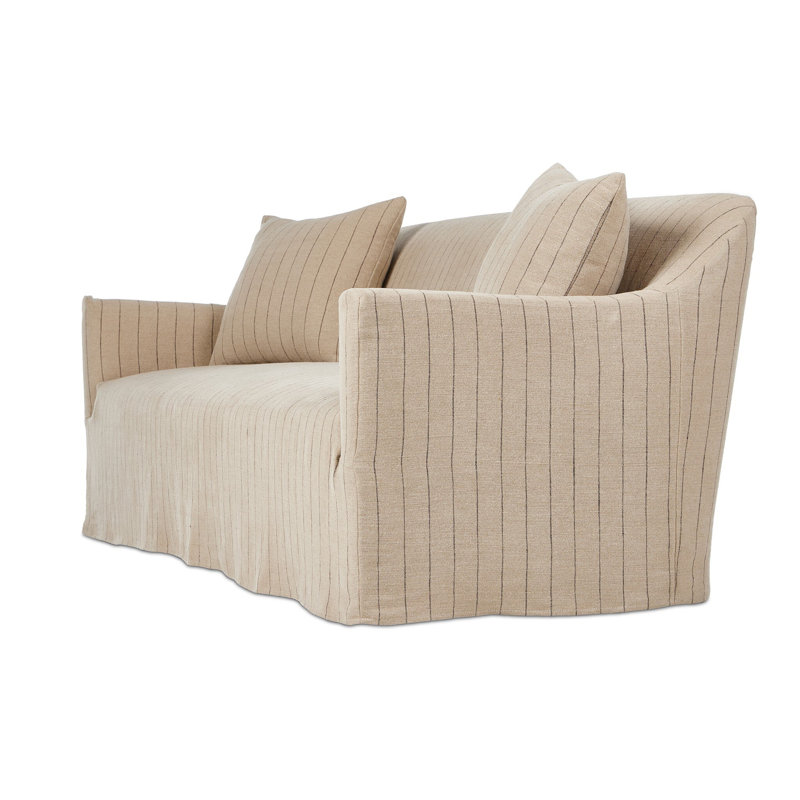 Lowell Slipcover Sofa, Cream Striped