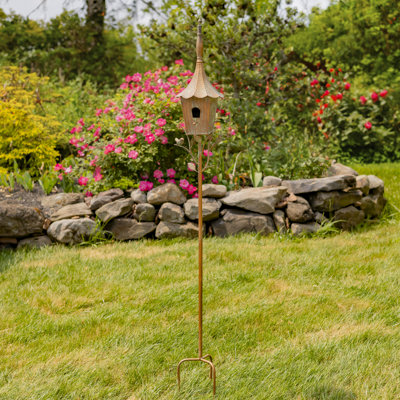 66" Tall Iron Birdhouse Stake “Verona"