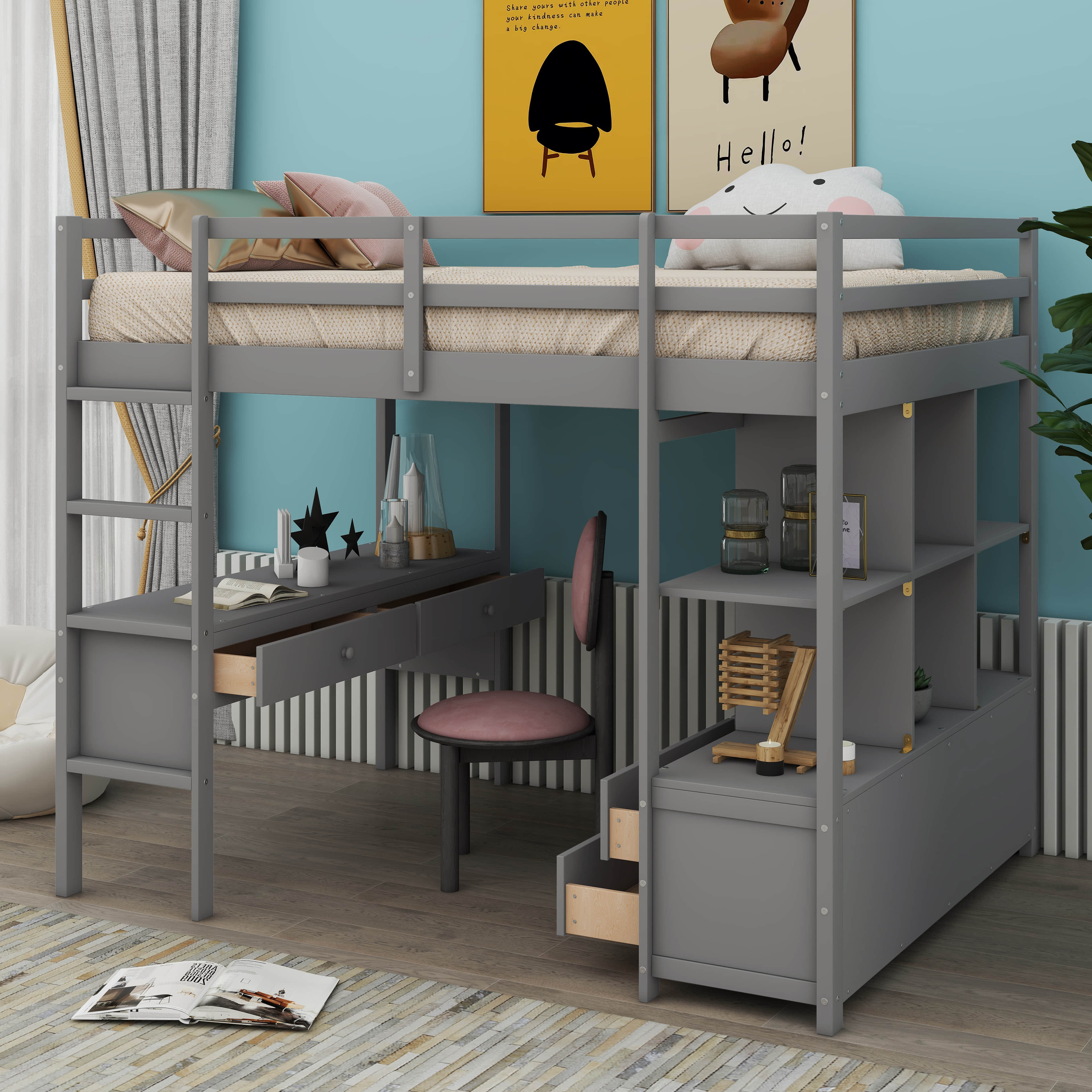 Harriet Bee Jentzen Kids Full Loft Bed | Wayfair