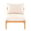 Canapé d'extérieur sans accoudoirs en bois d'acacia Terassi, finition teck clair avec coussin beige