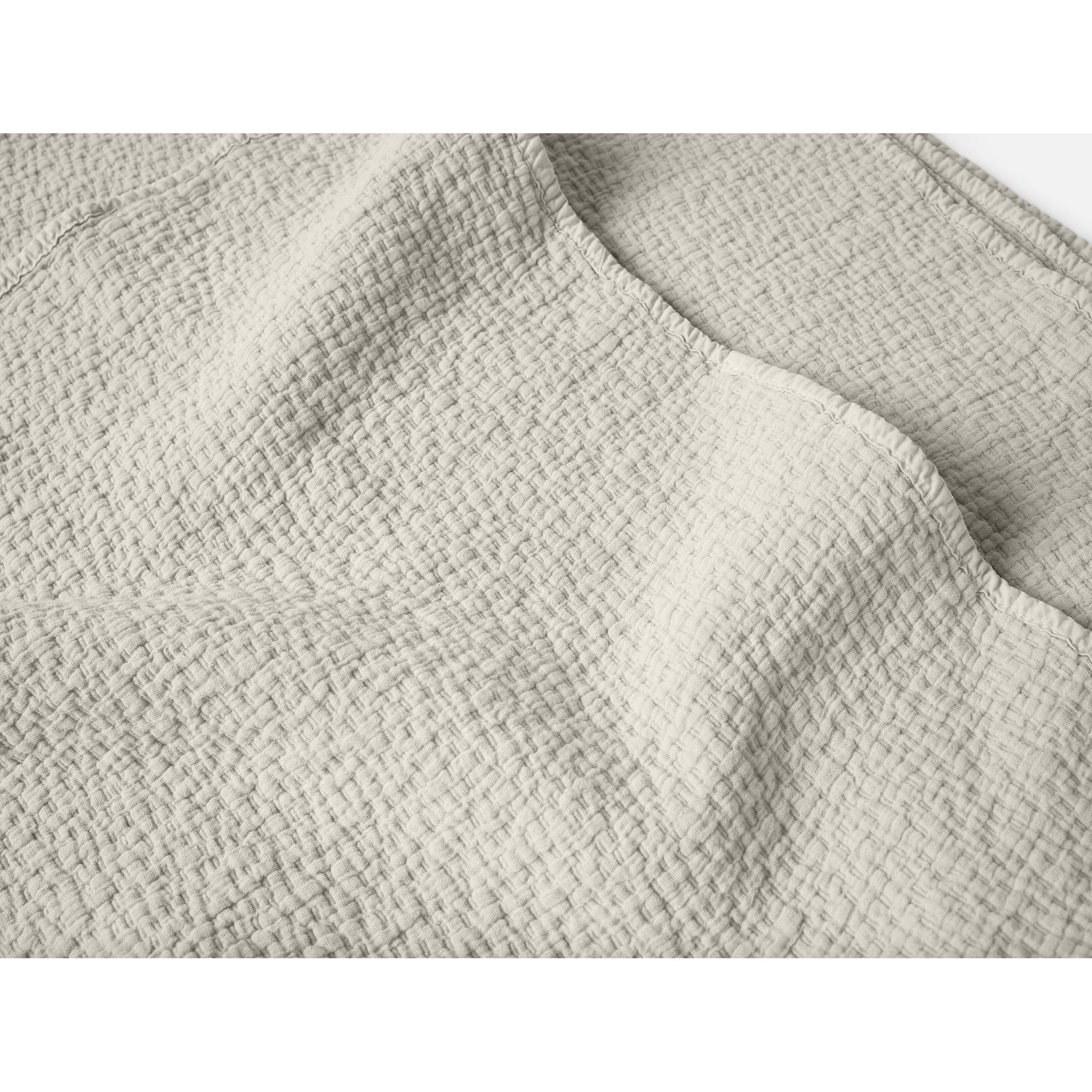 Cascade Cotton Coverlet, King Coverlet, Stone