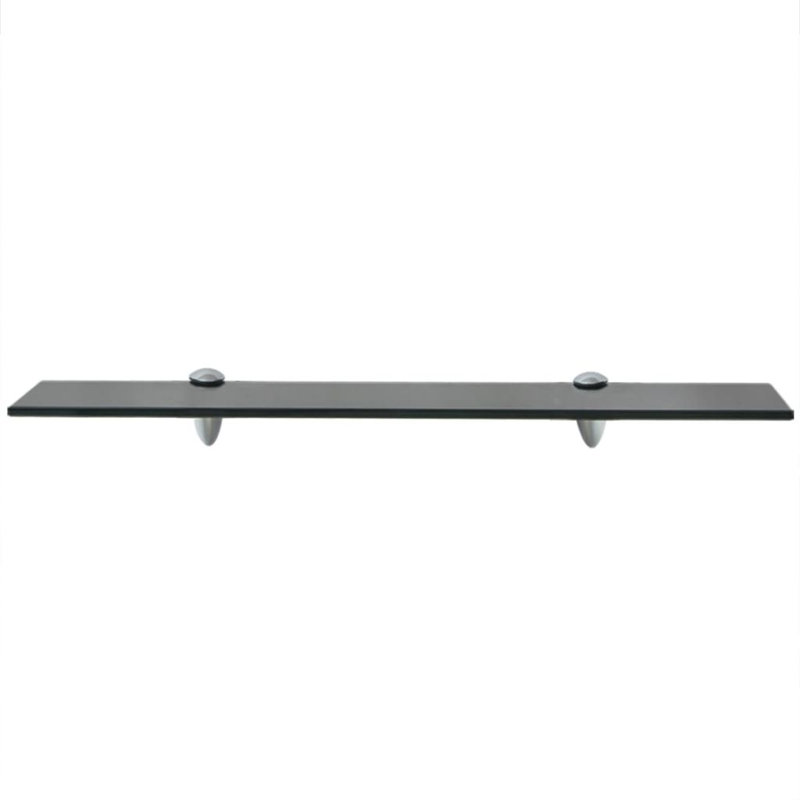 Glass Floating Shelf, Black, 0.8cm H x 70cm W x 20cm D
