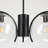 3-Light  Height Adjustable Black Chandelier with Glass Globe Shades