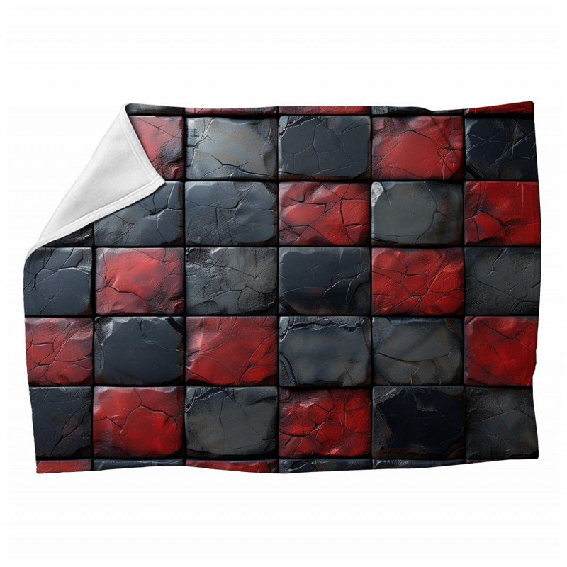 Tiles Abstract Bathroom Machine Printed Throw Blanket, 60" W x 80" L