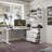 Electric Height Adjustable Corner Desk With Storage Cabinet & Glass Doors