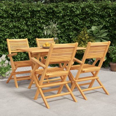 Charleroi 4 - Person Teak Patio Dining Set with Rectangular Table