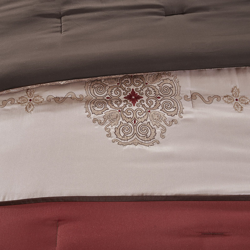 California King Red Microfiber 24-Piece Bedroom Set