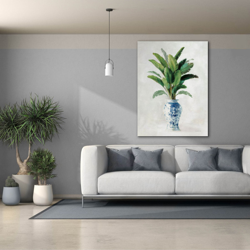 «Greenhouse Palm Chinoiserie 2» par Danhui Nai, art mural sur toile, H 54 po x l 40 po