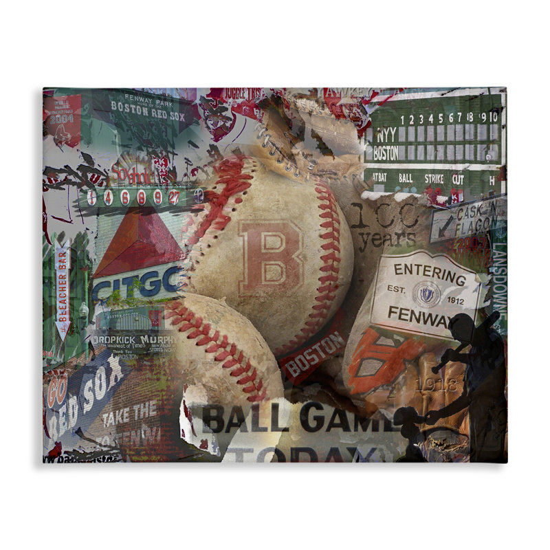 «Entring Fenway Baseball Collage» par Graffi *ee Studios, H 16 po x l 20 po