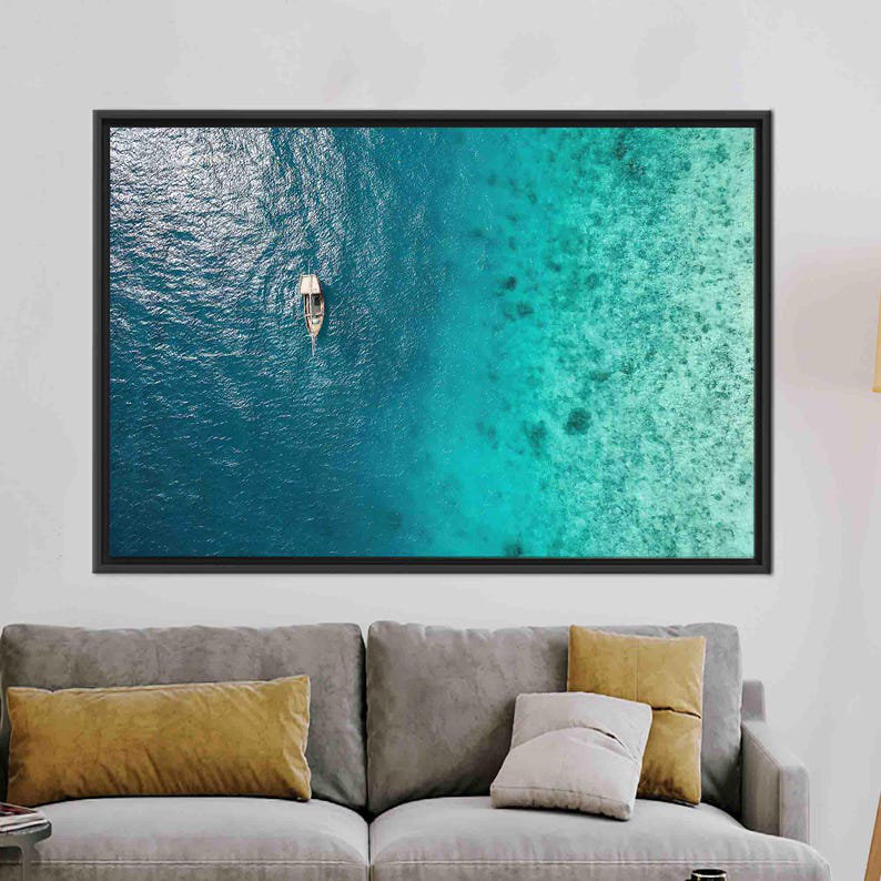 Print on Canvas, 20 cm H x 30 cm W, Black Floater Framed